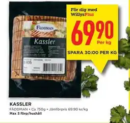 Willys Hemma KASSLER, Medlemspris erbjuda