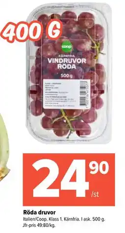 Coop Extra Röda druvor, SEK 24.9 erbjuda