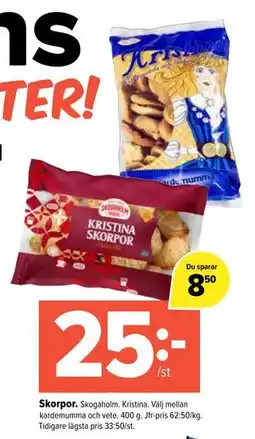 Coop Extra Skorpor, SEK 25 erbjuda