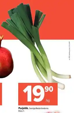 Coop Extra Purjolök, SEK 19.9 erbjuda