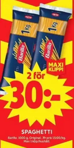 ICA Supermarket BARILLA Spaghetti erbjuda