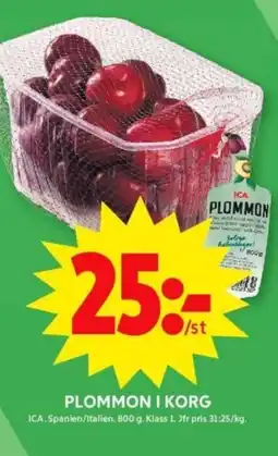 ICA Supermarket ICA Plommon i korg erbjuda
