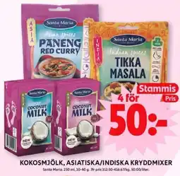ICA Supermarket SANTA MARIA Kokosmjölk, asiatiska/indiska kryddmixer erbjuda