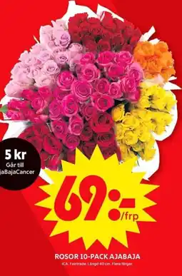 ICA Supermarket Rosor 10-pack ajabaja erbjuda