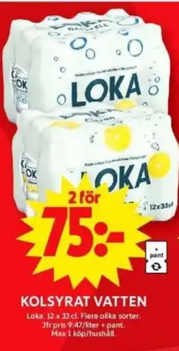 ICA Supermarket LOKA Kolsyrat vatten erbjuda