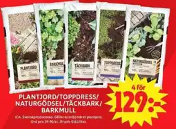 ICA Supermarket Plantjord/toppdress/ naturgödsel/täckbark/ barkmull erbjuda