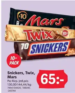 DollarStore Snickers, Twix, Mars erbjuda