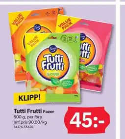 DollarStore Tutti Frutti Fazer erbjuda