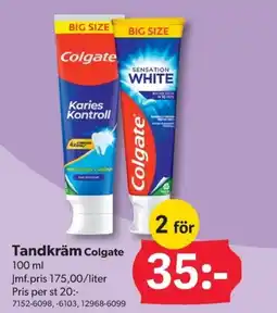 DollarStore Tandkräm Colgate erbjuda
