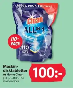 DollarStore Maskin- disktabletter At Home Clean erbjuda