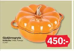 DollarStore Gjutjärnsgryta Kotikulta 3 liter, Pumpa erbjuda