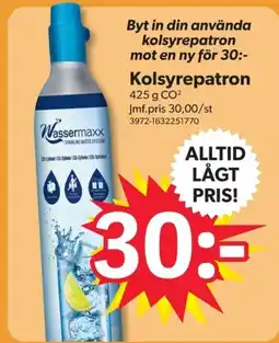 DollarStore Kolsyrepatron erbjuda