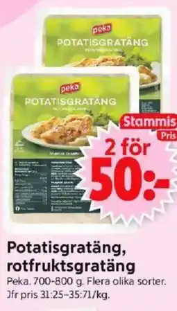 ICA Supermarket Potatisgratäng, rotfruktsgratäng erbjuda