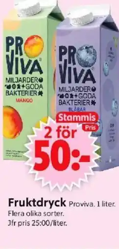 ICA Supermarket Fruktdryck Proviva. I liter. erbjuda