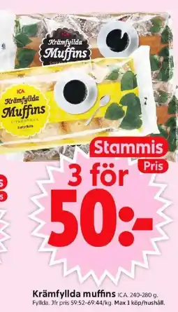 ICA Supermarket Krämfyllda muffins erbjuda