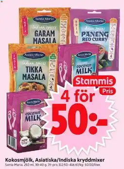 ICA Supermarket Kokosmjölk, Asiatiska/Indiska kryddmixer erbjuda