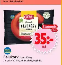 ICA Supermarket Falukorv Scan. erbjuda