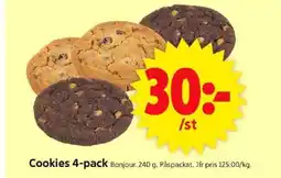 ICA Supermarket Cookies 4-pack Bonjour. erbjuda