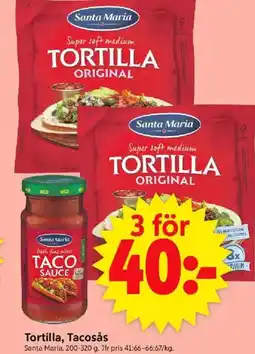 ICA Supermarket Tortilla, Tacosås erbjuda