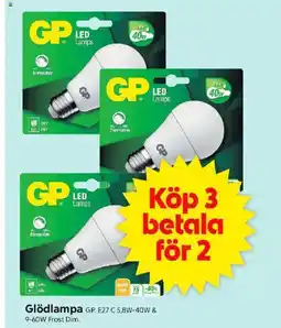 ICA Supermarket Glödlampa GP. E27 C 5,8W-40W & erbjuda
