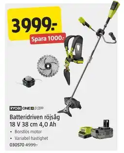 Jula Batteridriven röjsåg 18 V 38 cm 4,0 Ah, SEK 3999 erbjuda