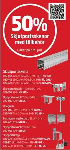 Jula Skjutportsskenor med tillbehör erbjuda