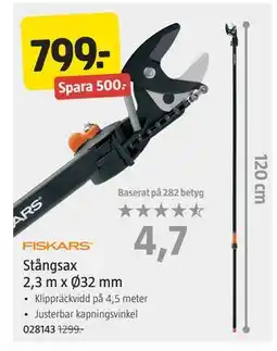 Jula Stångsax 2,3 m x Ø32 mm, SEK 799 erbjuda