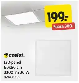 Jula LED-panel 60x60 cm 3300 lm 30 W, SEK 199 erbjuda