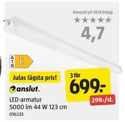 Jula LED-armatur 5000 lm 44 W 123 cm, SEK 699 erbjuda