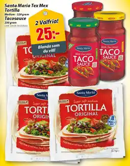Extra Mjällby Stormarknad Santa Maria Tex Mex Tortilla erbjuda