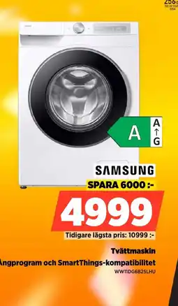Power SAMSUNG vättmaskin Ångprogram och SmartThings-kompatibilitet erbjuda