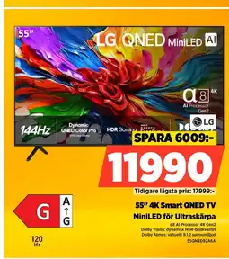 Power LG 55" 4K Smart QNED TV MiniLED för Ultraskärpa erbjuda
