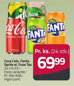Fleggaard Coca cola, fanta, sprite el. fuze tea erbjuda