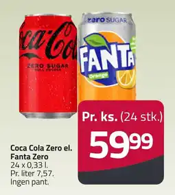 Fleggaard Coca cola zero el. fanta zero erbjuda