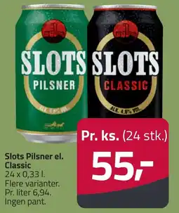 Fleggaard SLOTS Pilsner el. classic erbjuda