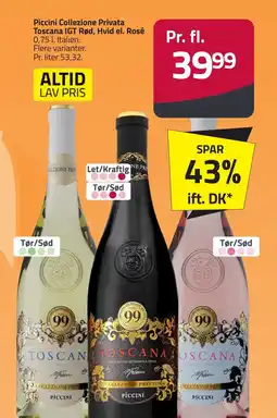 Fleggaard Piccini collezione privata toscana igt rød, hvid el. rosé erbjuda