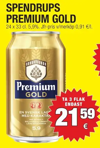 Calle Spendrups Premium Gold Öl erbjuda