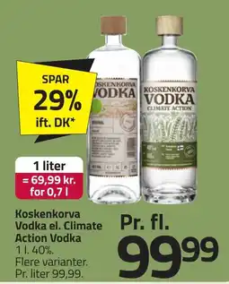 Fleggaard Koskenkorva vodka el. climate action vodka erbjuda