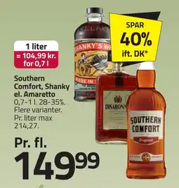 Fleggaard Southern comfort, shanky el. amaretto erbjuda