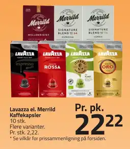 Fleggaard Lavazza el. merrild kaffekapsler erbjuda