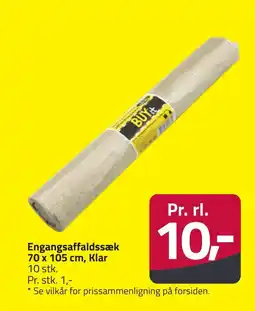 Fleggaard Engangsaffaldssæk 70 x 105 cm, klar erbjuda