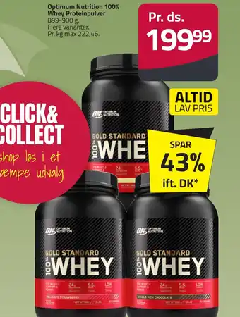 Fleggaard OPTIMUM Nutrition 100% whey proteinpulver erbjuda