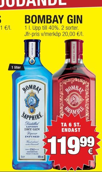 Calle Bombay Sapphire Gin erbjuda