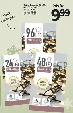 Fleggaard Batterilyskæde 24 LED, 48 LED el. 96 LED erbjuda