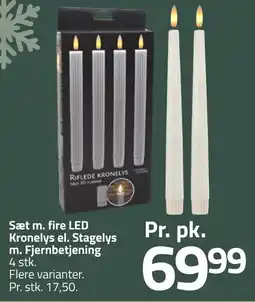 Fleggaard Sæt m. fire LED Kronelys el. Stagelys m. Fjernbetjening erbjuda