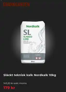 Granngården Släckt teknisk kalk Nordkalk erbjuda
