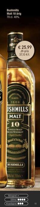 Calle Bushmills Malt Whisky erbjuda