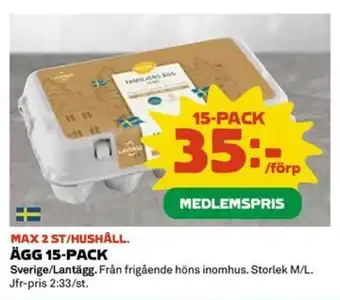 Coop Ägg 15-pack erbjuda