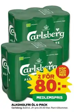 Coop CARLSBERG Alkoholfri öl 6-pack erbjuda