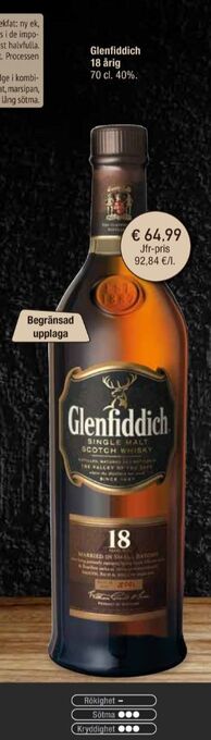 Calle Glenfiddich Whisky erbjuda